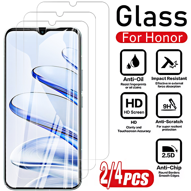 Tempered Glass Screen 9H - 2/4PCS Verre Trempé Frontal 2.5D pour
